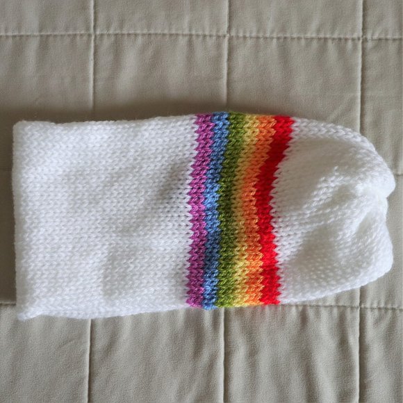 Rainbow Handmade Knitted Earwarmer Headband NWOT - Picture 3 of 5